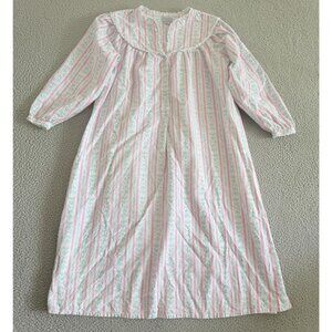 Vintage Lang of Salzburg Nightgown Tyrolean Floral Flannel Lace